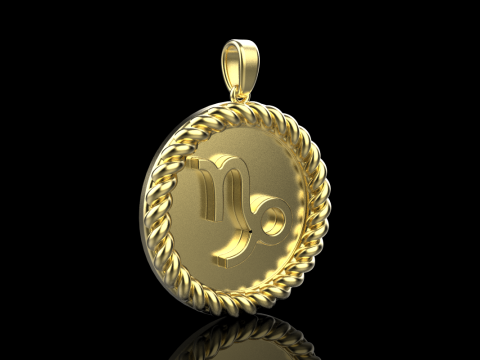 Zodiac sign Capricorn pendant model 859 3D Druckmodell