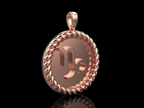 Zodiac sign Capricorn pendant model 859 3D Druckmodell