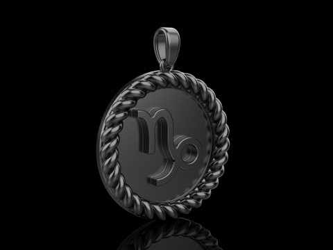 Zodiac sign Capricorn pendant model 859 3D Druckmodell