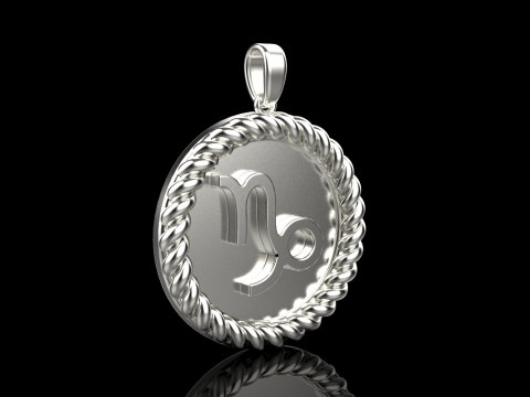 Zodiac sign Capricorn pendant model 859 3D Druckmodell