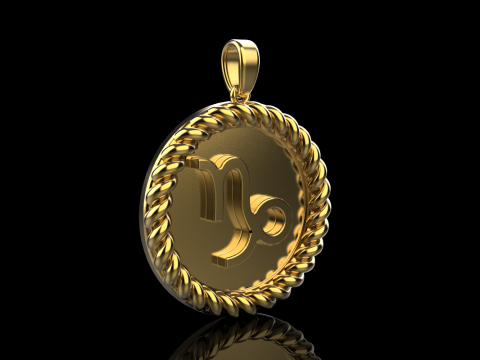 Zodiac sign Capricorn pendant model 859 3D Druckmodell