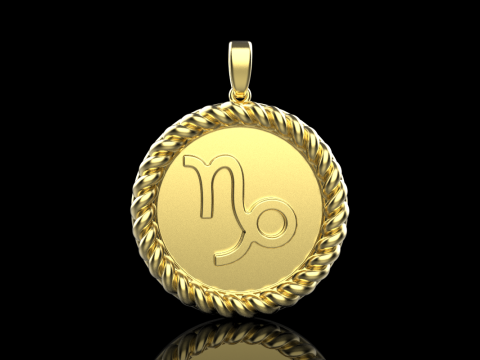 Zodiac sign Capricorn pendant model 859 3D Druckmodell