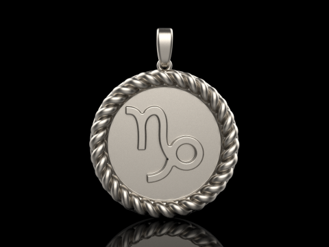 Zodiac sign Capricorn pendant model 859 3D Druckmodell