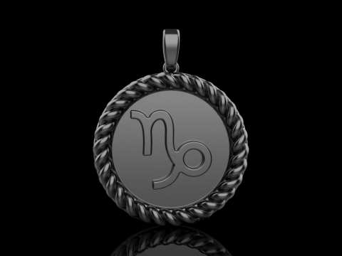 Zodiac sign Capricorn pendant model 859 3D Druckmodell