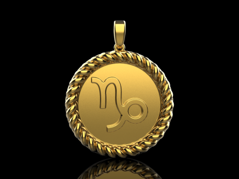 Zodiac sign Capricorn pendant model 859 3D Druckmodell