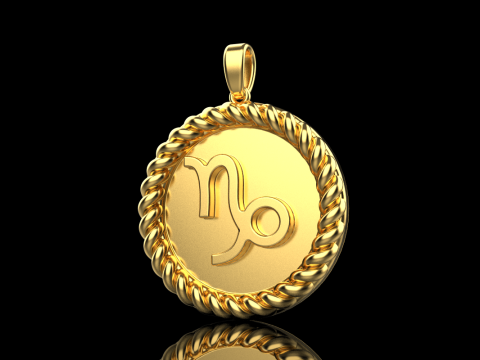 Zodiac sign Capricorn pendant model 859 3D Druckmodell