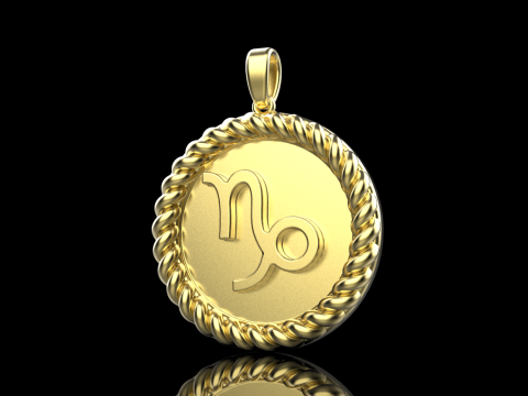 Zodiac sign Capricorn pendant model 859 3D Druckmodell