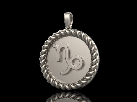 Zodiac sign Capricorn pendant model 859 3D Druckmodell