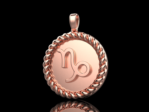Zodiac sign Capricorn pendant model 859 3D Druckmodell