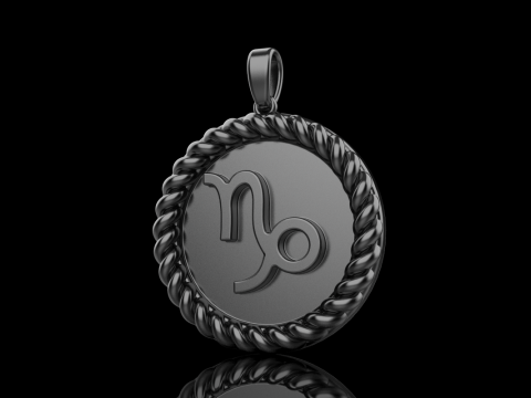 Zodiac sign Capricorn pendant model 859 3D Druckmodell
