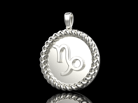 Zodiac sign Capricorn pendant model 859 3D Druckmodell