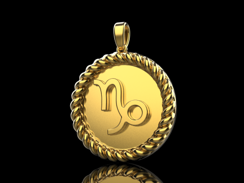 Zodiac sign Capricorn pendant model 859 3D Druckmodell