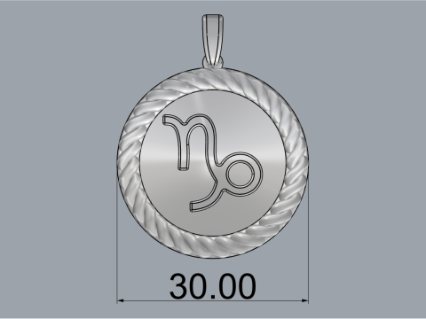 Zodiac sign Capricorn pendant model 859 3D Druckmodell