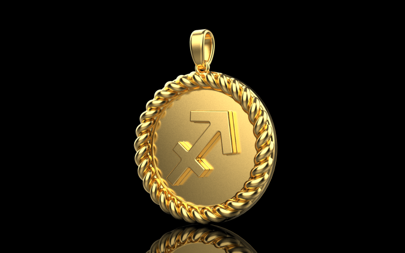 Zodiac sign Sagittarius pendant model 858 3D प्रिंट मॉडल .c4d .max .obj .3ds .fbx .stl .blend