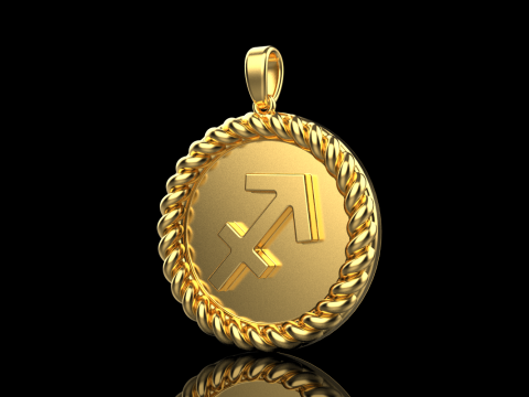Zodiac sign Sagittarius pendant model 858 Model Cetak 3D