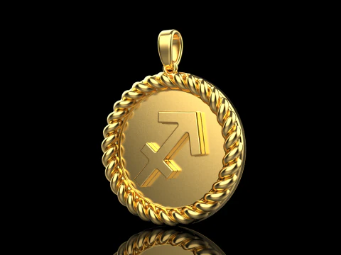 Pingente do signo do zodíaco Sagitário modelo 858 Modelo de Impressão 3D