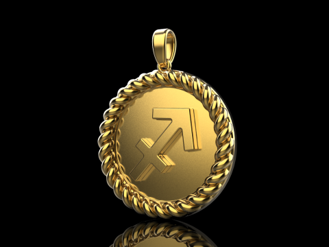 Zodiac sign Sagittarius pendant model 858 3D प्रिंट मॉडल