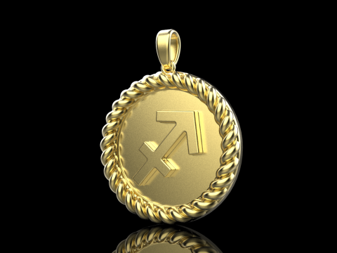 Zodiac sign Sagittarius pendant model 858 3D प्रिंट मॉडल