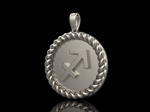 Zodiac sign Sagittarius pendant model 858 3D प्रिंट मॉडल