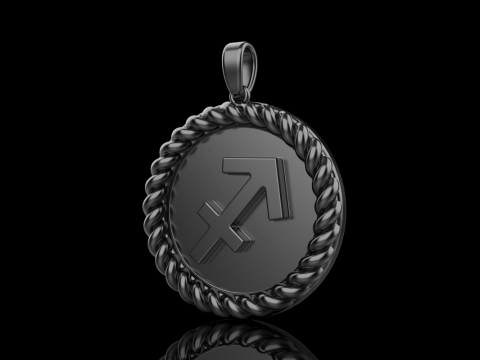 Zodiac sign Sagittarius pendant model 858 3D प्रिंट मॉडल