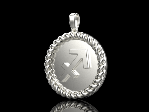 Zodiac sign Sagittarius pendant model 858 3D प्रिंट मॉडल