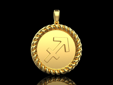 Zodiac sign Sagittarius pendant model 858 3D प्रिंट मॉडल