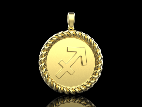 Zodiac sign Sagittarius pendant model 858 3D प्रिंट मॉडल