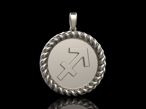 Zodiac sign Sagittarius pendant model 858 3D प्रिंट मॉडल