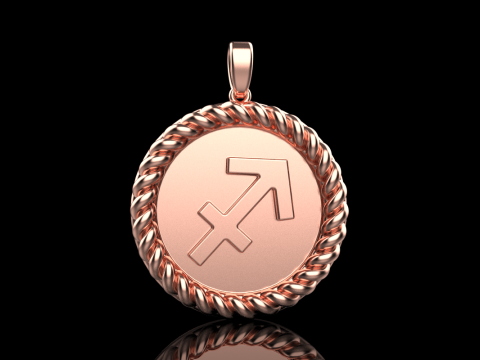 Zodiac sign Sagittarius pendant model 858 3D प्रिंट मॉडल