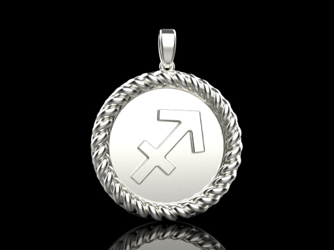 Zodiac sign Sagittarius pendant model 858 3D प्रिंट मॉडल