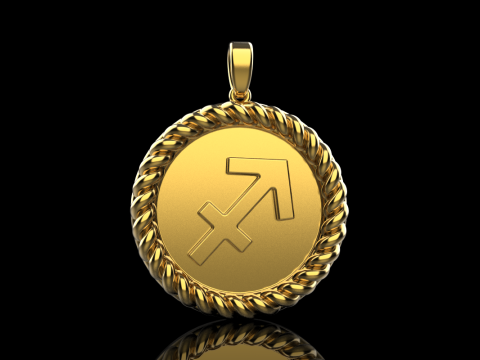 Zodiac sign Sagittarius pendant model 858 3D प्रिंट मॉडल