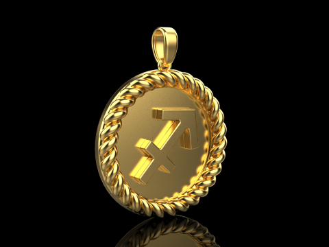 Zodiac sign Sagittarius pendant model 858 3D प्रिंट मॉडल