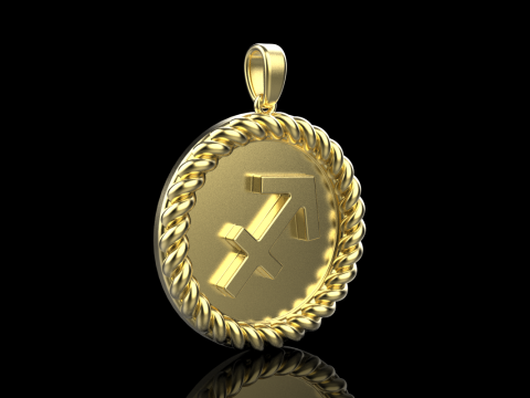 Zodiac sign Sagittarius pendant model 858 3D प्रिंट मॉडल