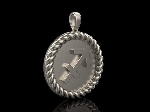Zodiac sign Sagittarius pendant model 858 3D प्रिंट मॉडल