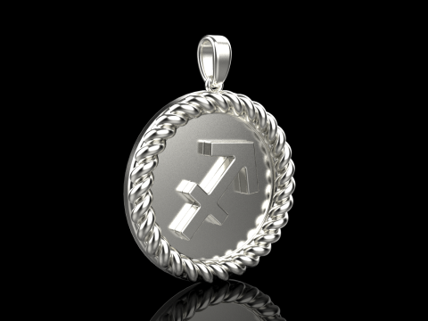 Zodiac sign Sagittarius pendant model 858 3D प्रिंट मॉडल