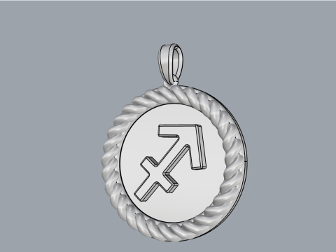Zodiac sign Sagittarius pendant model 858 3D प्रिंट मॉडल