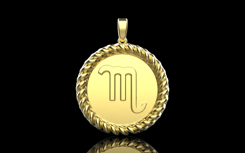 Zodiac sign scorpion pendant model 857 3D प्रिंट मॉडल .c4d .max .obj .3ds .fbx .stl .blend 