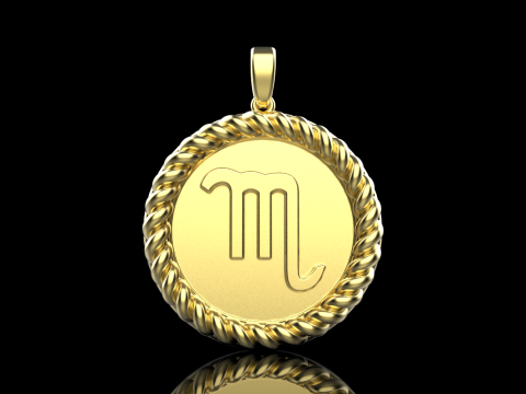 Zodiac sign scorpion pendant model 857 Model Cetak 3D