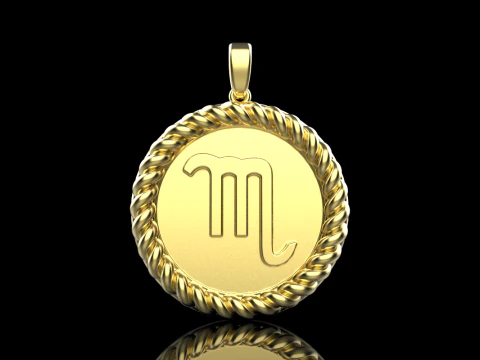 Zodiac sign scorpion pendant model 857 3D Print Model