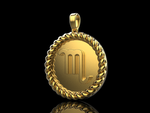 Zodiac sign scorpion pendant model 857 3D प्रिंट मॉडल