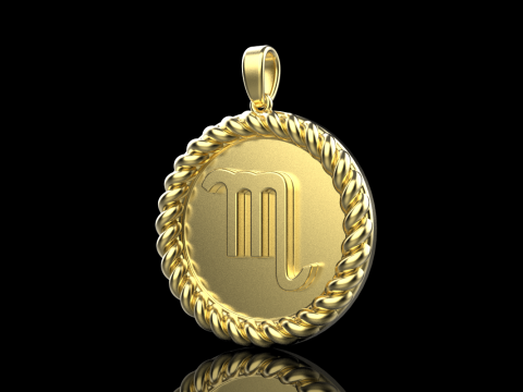 Zodiac sign scorpion pendant model 857 3D प्रिंट मॉडल