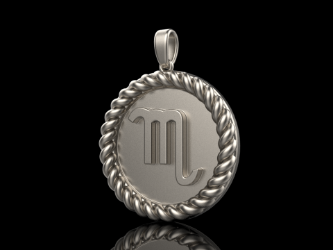 Zodiac sign scorpion pendant model 857 3D प्रिंट मॉडल