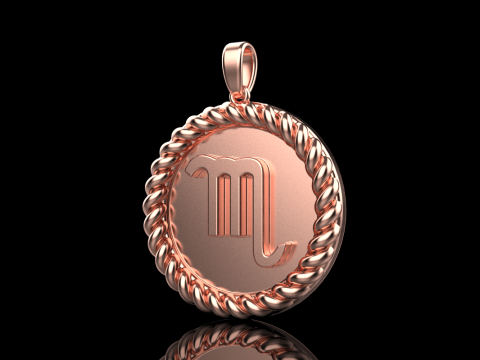 Zodiac sign scorpion pendant model 857 3D प्रिंट मॉडल
