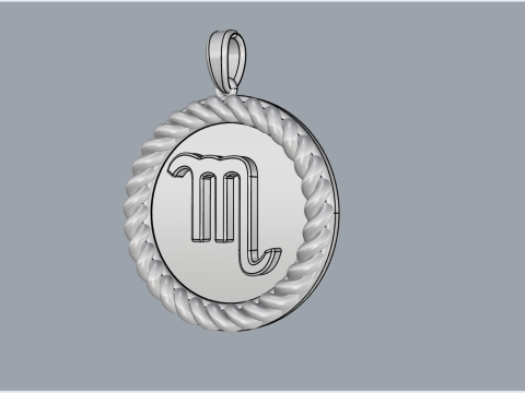 Zodiac sign scorpion pendant model 857 3D प्रिंट मॉडल
