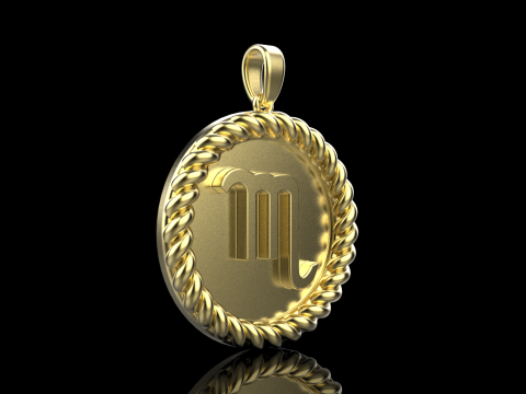Zodiac sign scorpion pendant model 857 3D प्रिंट मॉडल