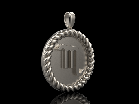 Zodiac sign scorpion pendant model 857 3D प्रिंट मॉडल