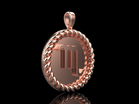 Zodiac sign scorpion pendant model 857 3D प्रिंट मॉडल