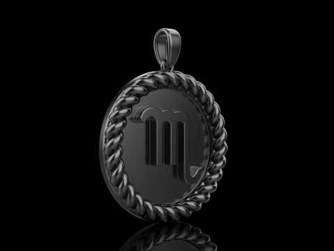 Zodiac sign scorpion pendant model 857 3D प्रिंट मॉडल