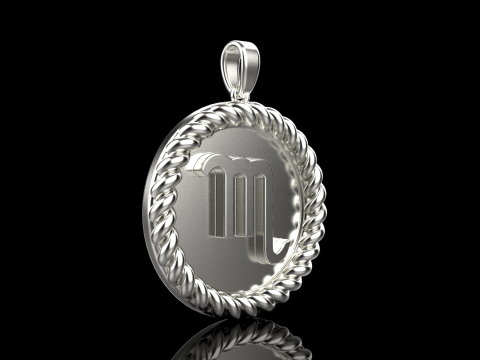 Zodiac sign scorpion pendant model 857 3D प्रिंट मॉडल