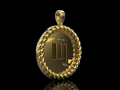 Zodiac sign scorpion pendant model 857 3D प्रिंट मॉडल